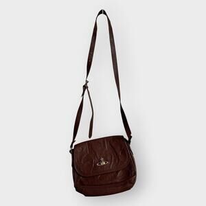 Vivienne Westwood Golden Saturn Orb Messenger Bag